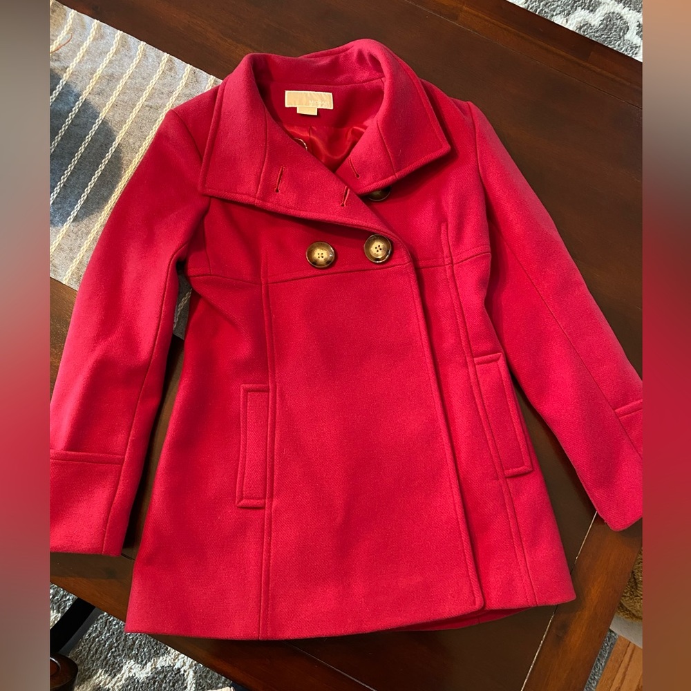 Michael Kors Red Pea Coat